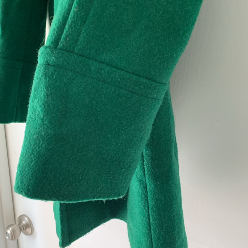 J.Crew Green Wool Blend Mockneck Zip Up Coat - Picture 13 of 16
